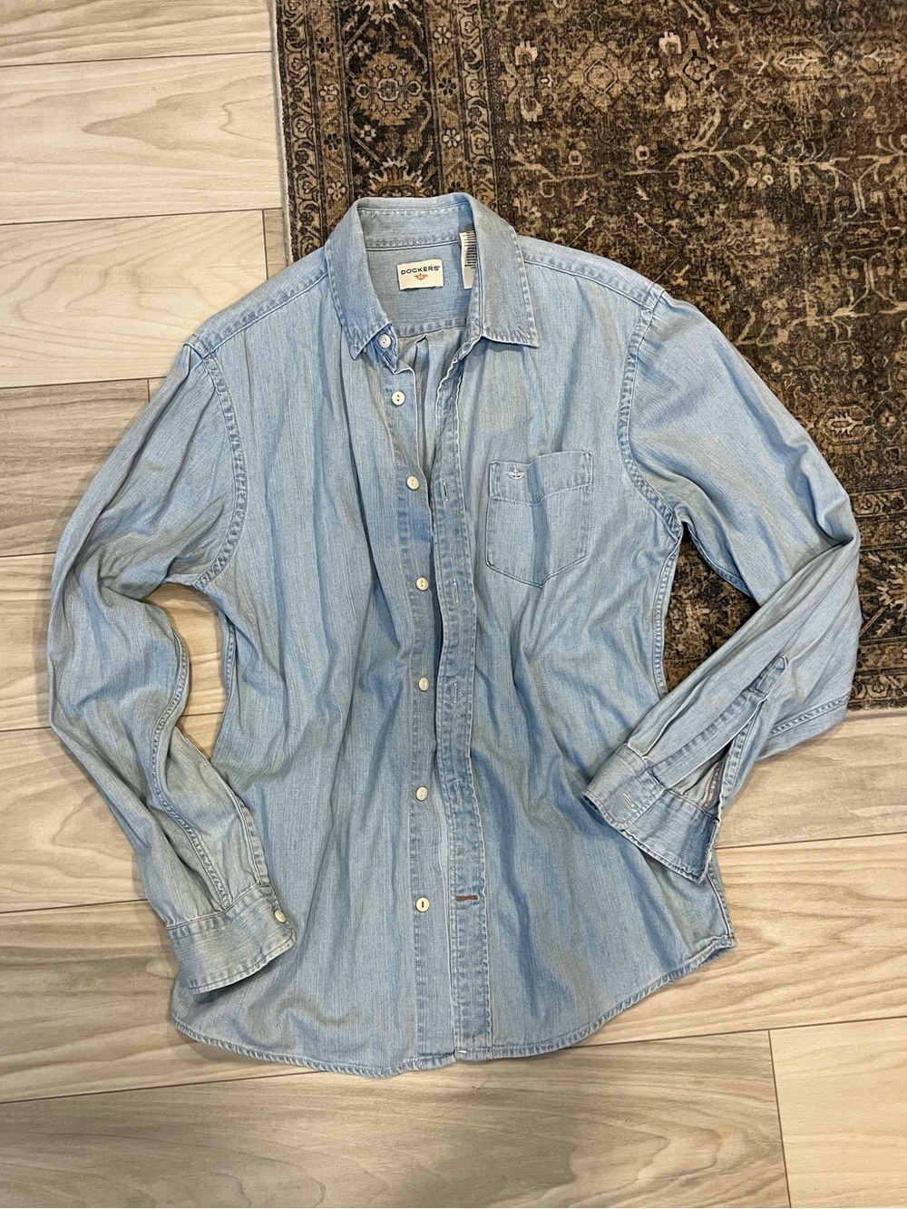 Dockers Light Blue Denim Button-Down Shirt